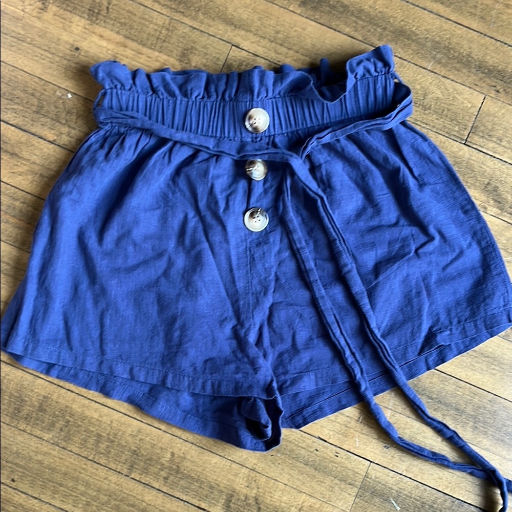 SHEIN  Paperbag Blue Women's Shorts